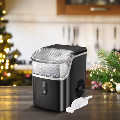 Havato 34lbs/Day Nugget Ice Maker Countertop - Chewable Pebble Ice, One-Click Operation, Self-Cleaning, Home/Kitchen/Office