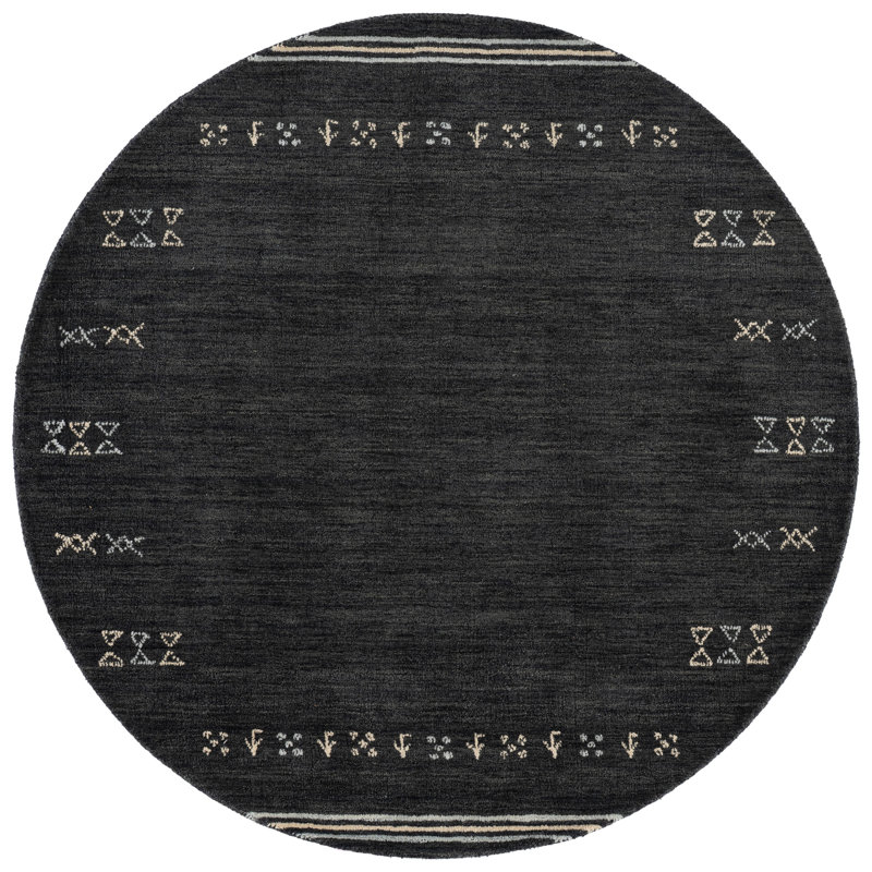 Himalaya Hand Loomed Wool Geometric Indoor Rug, 6'-0" x 6'-0" Round