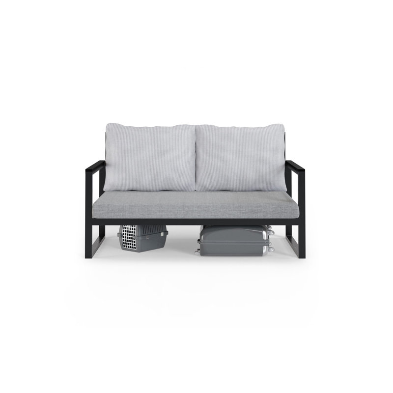 Bruckmann Faux Leather Sofa, Light Gray