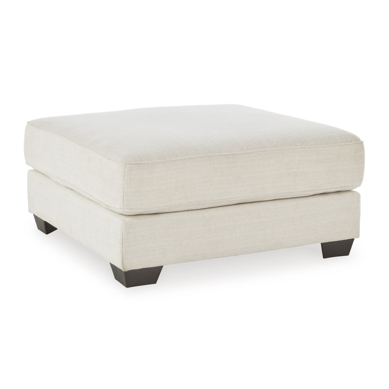 Repose-pieds de 42 po, coussin surdimensionné, style moderne, polyester beige doux