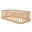 Base de lit en bois avec clôture en bois-1041959966