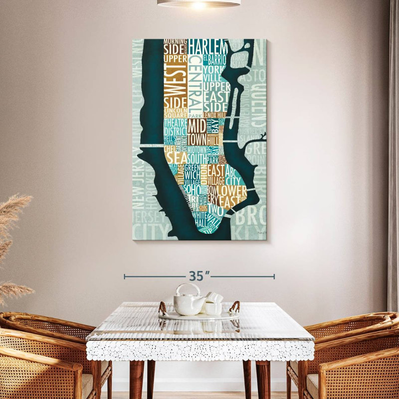 Carte Aliaz Manhattan bleu-brun, H 48 po x l 32 po