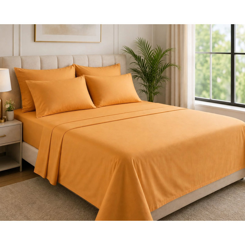 6-Piece Premium Deep Pockets Microfiber Sheet Set, Full, Sand Stone