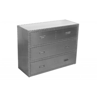 Gummer Aluminum 42'' W 3 - Drawer Dresser