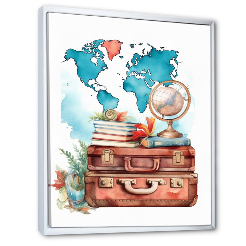 Voyage aventure II sur toile, H 20 po x l 12 po x P 1 po, Cadre flottant blanc