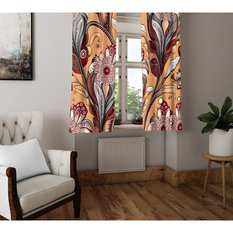 Paire de rideaux semi-transparents en polyester Deuntae, L 40 po x L 82 po