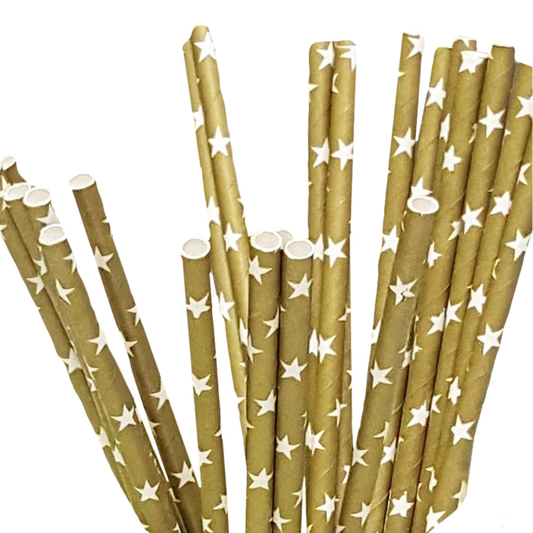 Disposable Paper Birthday Straws (Set of 100) Beauty Acrylic 