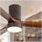 52 Inch Flush Mount Ceiling Fan with LED Light and Remote Control Solid Wood Blades