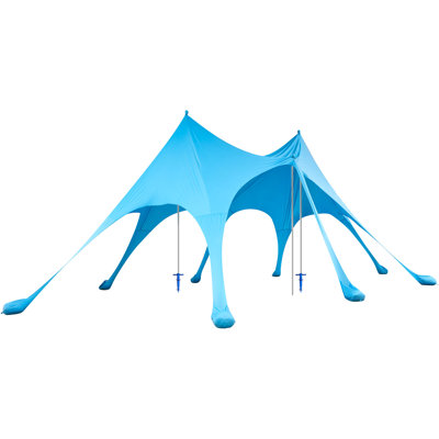 Beach Tent Sun Shelter, UPF50+ Sun Protection, 9.2 ft Tall, 20 x 13 ft, Easy Pop Up Beach Canopy with Sandbags, Stability Poles, Sand Shovels, Portable Shade for Family Outings, Camping, Fishing