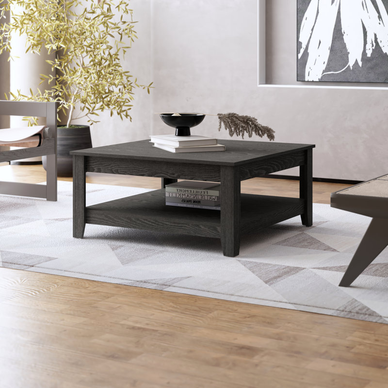 Weddel Basilico Coffee Table with Storage, Dark Gray Oak