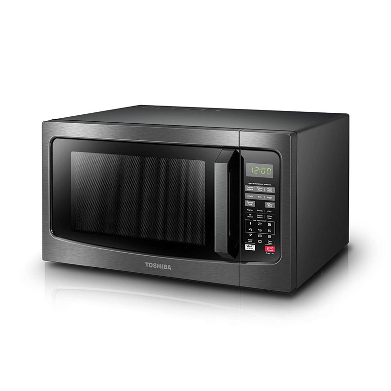 TOSHIBA 1.2 Cu Ft Countertop Microwave, Smart Sensor, 12 Auto Menus, Mute Function, Black, 1100W