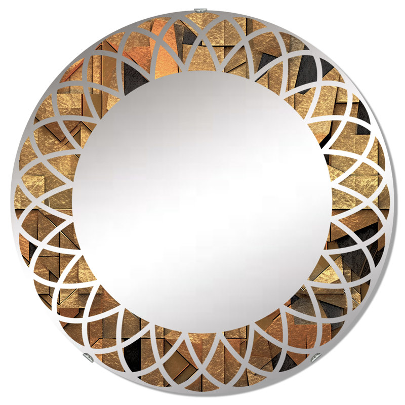 Garaciela - Miroir mural moderne rond, 32 po x 32 po