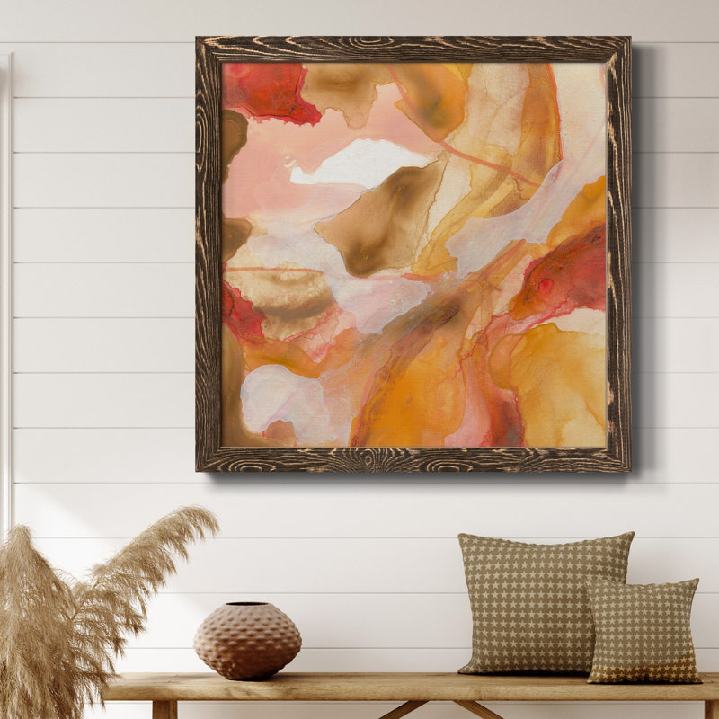 " Sunset Marble II ", 17" H x 17" W x 1" D, Walnut