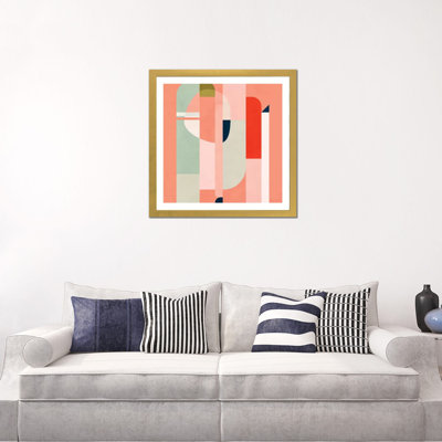 Shapes Modern Peach par Ana Rut Bré - impression d'art graphique