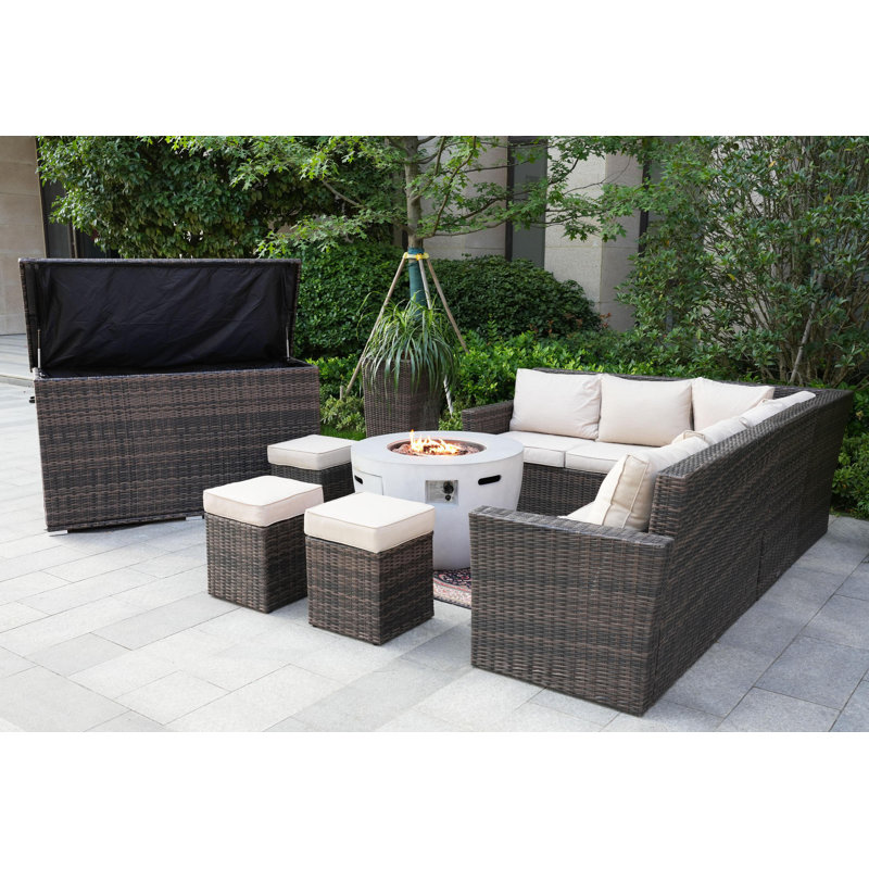 9 - Person Modular Patio Conversation Set with Cushions