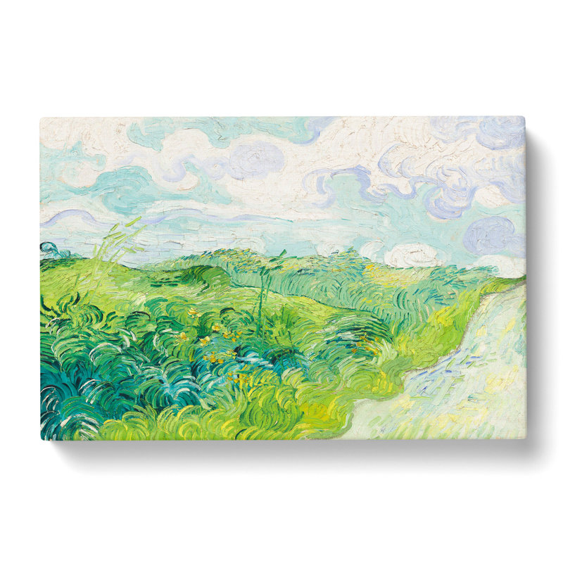 Green Wheat Fields by Vincent Van Gogh - Wrapped Canvas Painting, 40cm H x 60cm W x 3cm D