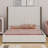 Tall Headboard Upholstered Bed With Vertical Striped And Wingback Design