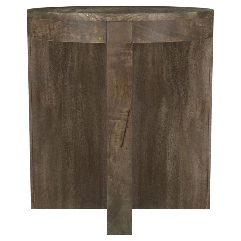 Round Solid Mango Wood End Table