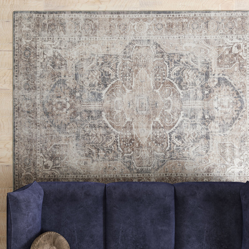 Vintage Look Cotton Flatweave Area Rug, 80cm x 150cm