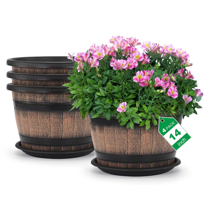 Plant Pots, 9.5'' H x 14'' W x 14'' D, 4