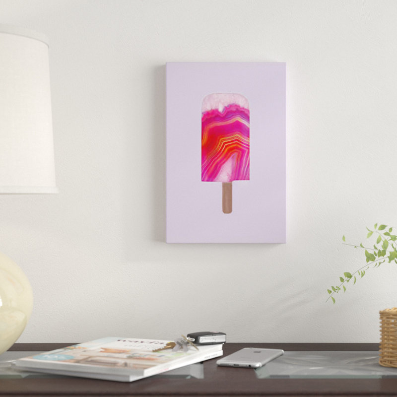 " Agate Popsicle " by Emanuela Carratoni, 12" H x 8" W x 0.75" D, No Mat, Wrapped Canvas
