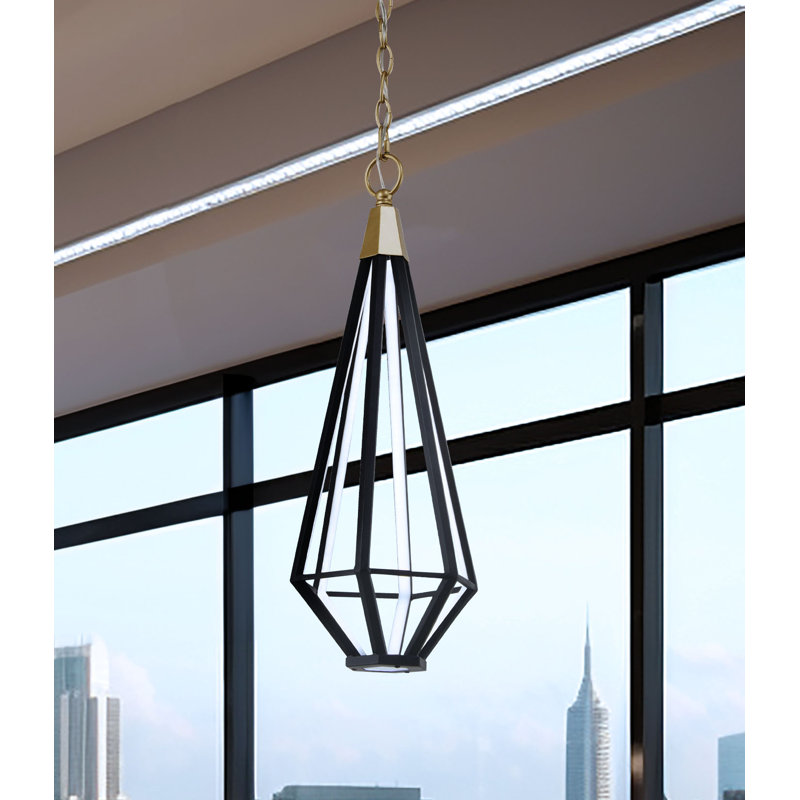 Dripping Gems 1 - Light Brass LED Unique/Statement Pendant, 31.88" H x 12" W x 12" D
