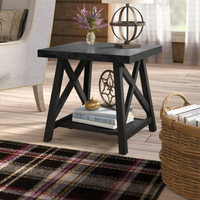 Table de bout à tréteaux avec rangement Isakson