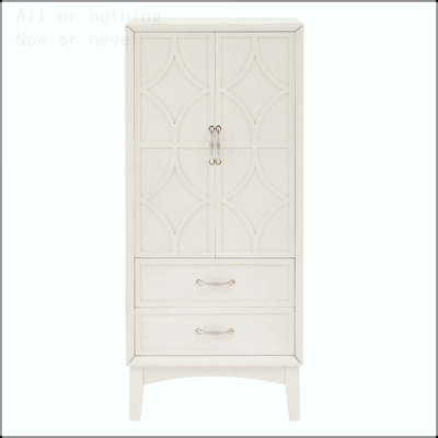 53.5'' Tall Mid-Century Modern Pantry Cabinet with Geometric Accent