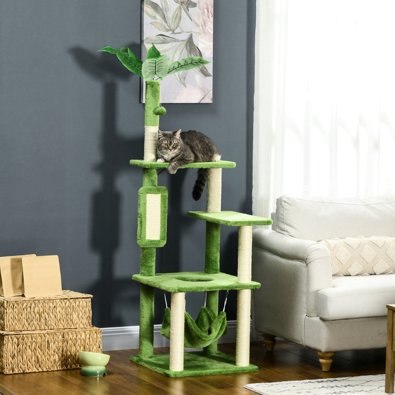 Arbre à chat de 56 po pour l'intérieur précieux, par. Contient, grattoir, plateformes, jeu, basculement. Protège vos effets. Textile chaud. Arbre ferme à structure ferme. Caractéristiques préserve les biens.