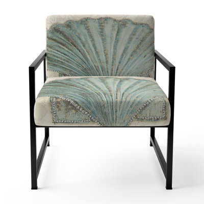 Luft Seastar and Blue Sea Shell II - Nautical & Coastal Upholstered Arm Chair -  East Urban Home, 5CCA571AB68A42A7851F46306000D5B5