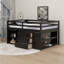 Lit mezzanine double avec bureau d'écriture rétractable et 3 tiroirs-141965294