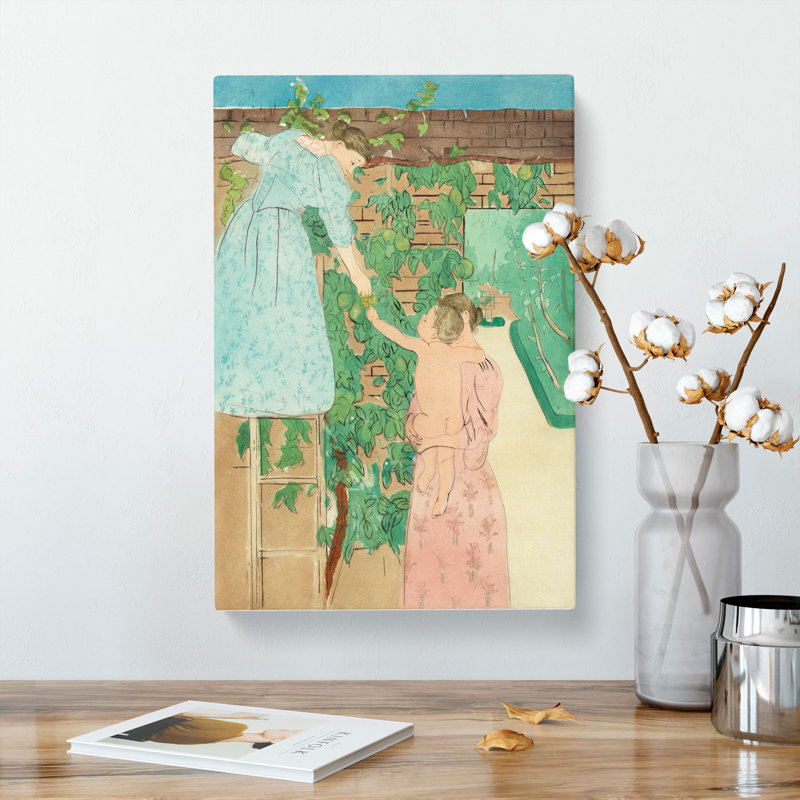 Gathering Fruit by Mary Cassatt - Wrapped Canvas Painting, 91cm H x 60cm W x 3cm D