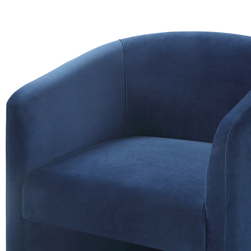 Yoel 20'' H Velvet Upholstered Armchair, Blue