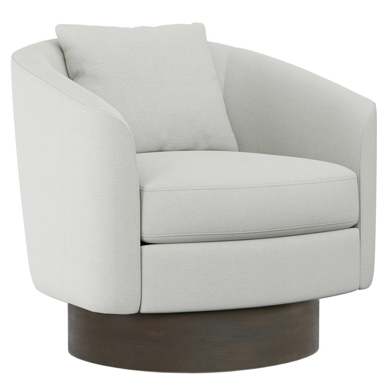 Camino Upholstered Swivel Barrel Chair, White 5555-000