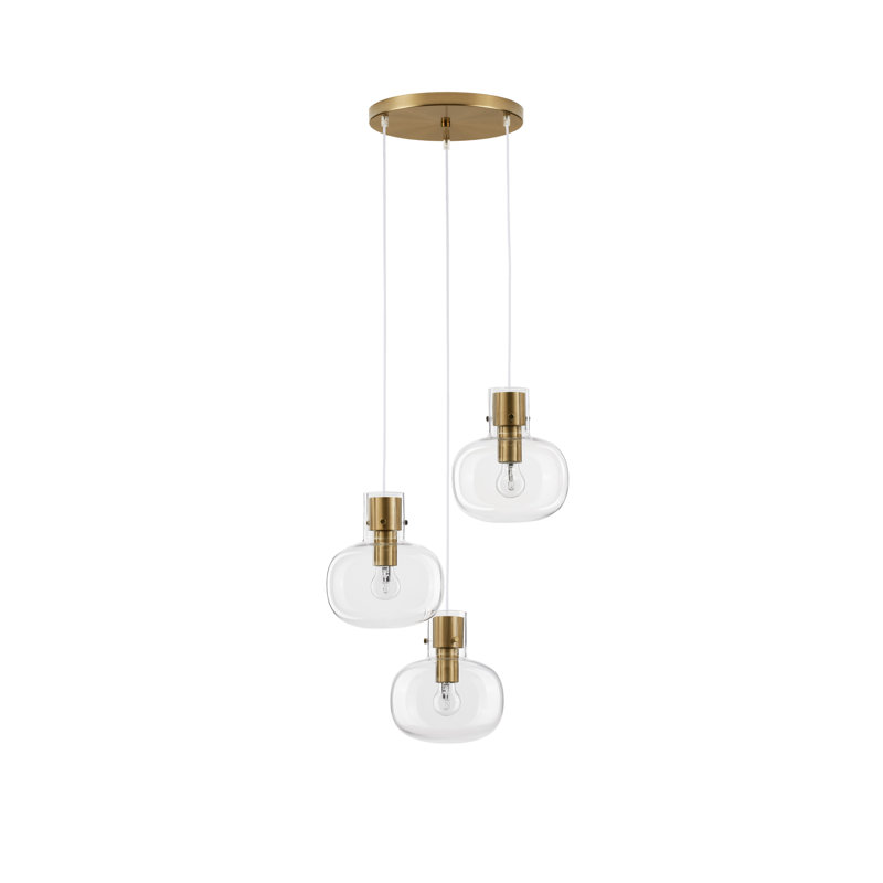3 - Light Brass Gold Cluster Pendant