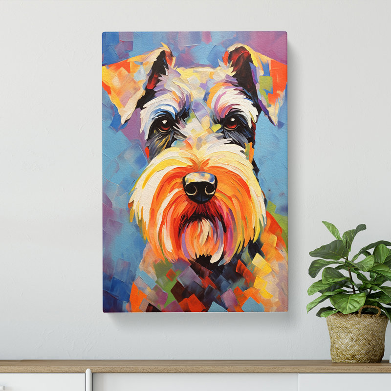 Schnauzer Abstract - Wrapped Canvas, 50cm H x 35cm W x 3cm D