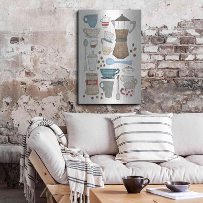 Luxe Metal Art 'Coffee Chart I V2' By Courtney Pra " Coffee Chart I V2 " by Courtney Prahl