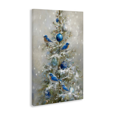 Toile d'arbre de Noël oiseau bleu, design par Tina LeCour
