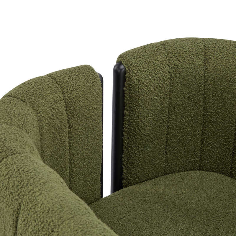 Ensemble de 2 chaises de salle à manger de style moderne avec structure en bois d'hévéa et tissu bouclé, capacité de 225 lb, pour la salle à manger et l'espace de vie