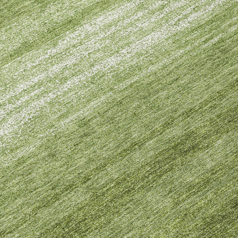 Green Stripe Flat Woven Synthetic 5' x 7' Rug