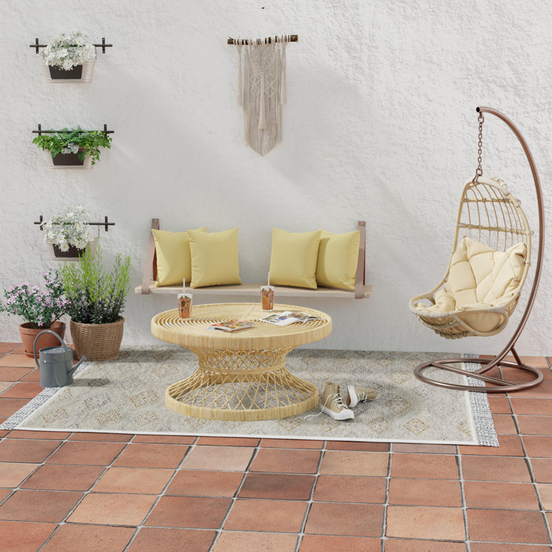 Sunbrella Outdoor Throw Pillow, Canvas Wheat Yellow