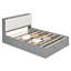 Grand lit plateforme en bois avec tête de lit, 4 tiroirs et support à chaussures, construction en pin massif, facile à assembler, gris-1929605945