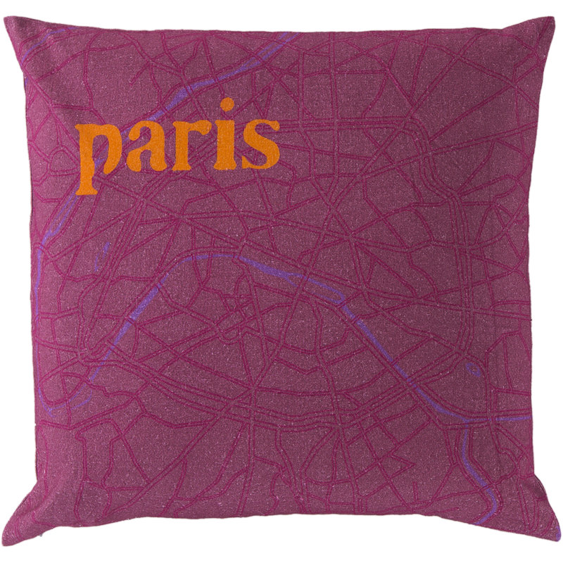 City Maps Novelty Cotton Throw Pillow Cover, 18" x 18"