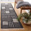 Flore Geometric Handmade Kilim Wool/Cotton Area Rug in Black/Ivory-1155923908