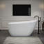 Baignoire autoportante 59 po en acrylique, baignoire autoportante avec drain chromé Toe-Tap et trop-plein rainuré classique, certifié cUPC