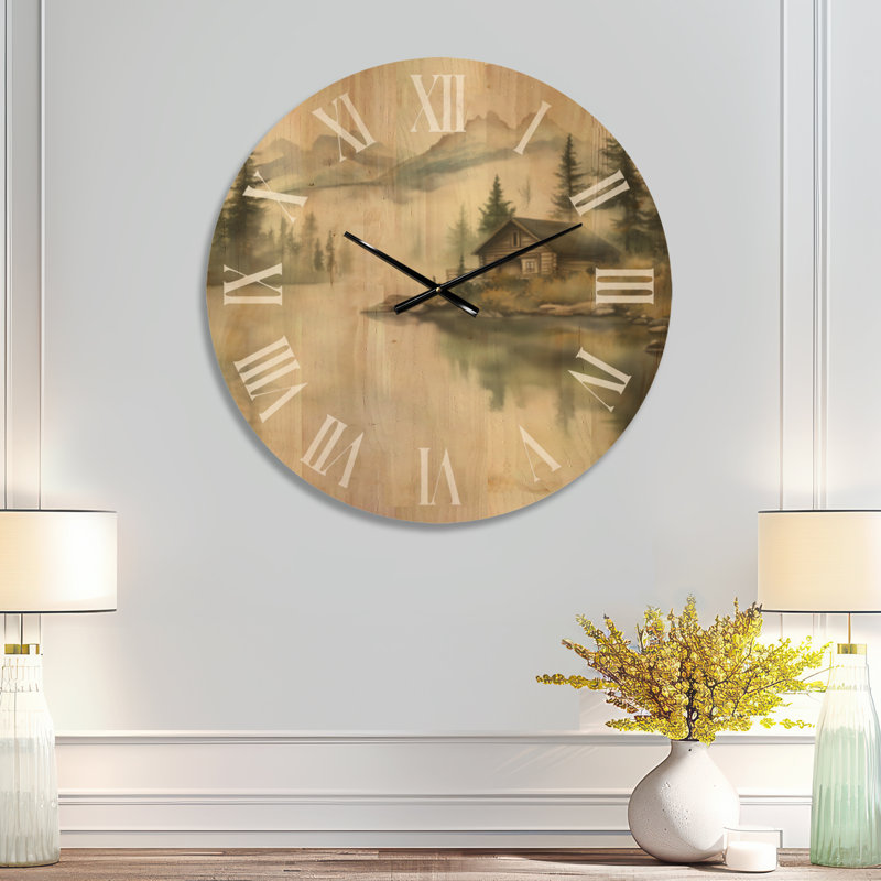 Horloge murale en bois surdimensionnée rustique, Large