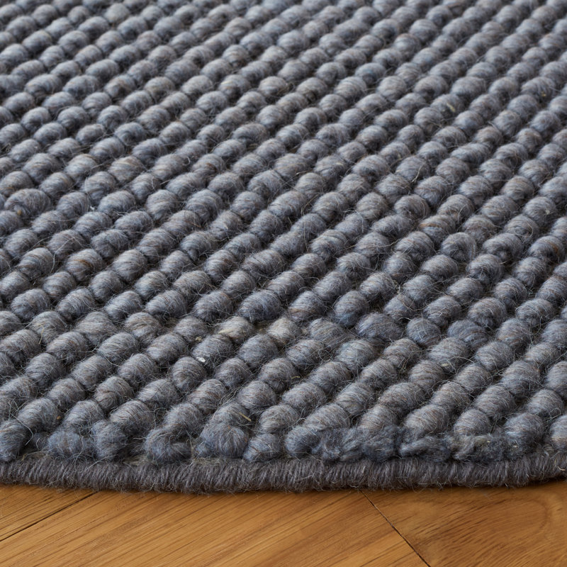 Almus Handmade Tufted Wool Dark Gray Area Rug, Runner 2'3" x 9'