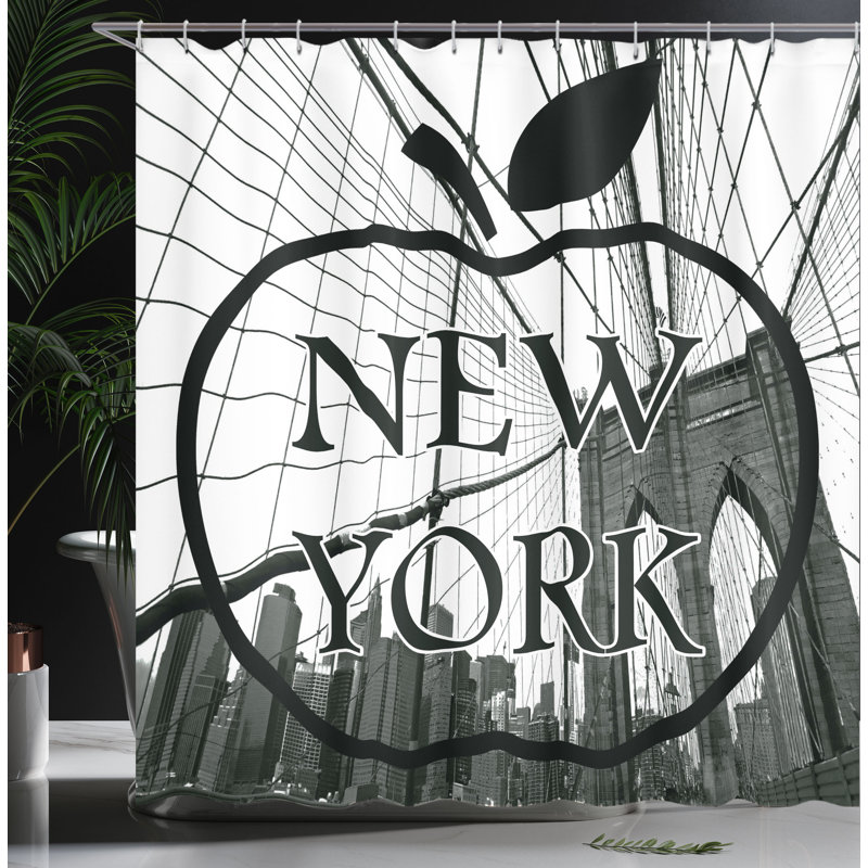 Shower Curtain with Hooks Included, 70" H x 69" W