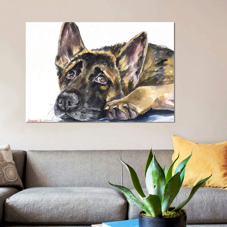 « german berger », impression sur toile, H 12 po x l 18 po x P 1,5 po, Toile tendue
