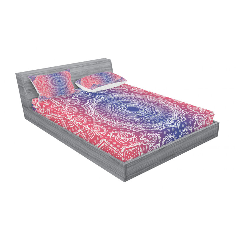 Microfiber Sheet Set, Full Sheet Set with 2 Pillowcases, Pattern 1